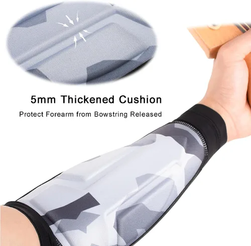 Miniatura 4 de Protector de brazo de tiro con arco manga acolchada para antebrazo con cierre ajustable, equipo de protección de brazo elástico transpirable