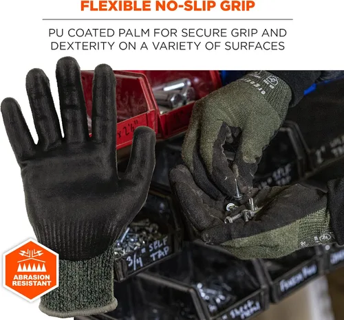 Miniatura 4 de Ergodyne Guantes unisex para adultos, A7, resistentes, palmas, guantes de trabajo resistentes a cortes, ANSI A7, resistentes al calor, palmas