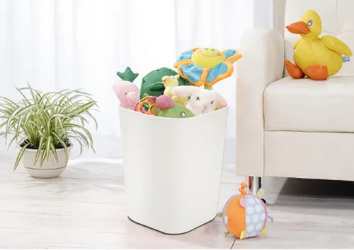 Miniatura 5 de Besli Cubo de basura pequeño de 2 galones para baño, dormitorio, cocina, oficina (blanco, paquete de 2)