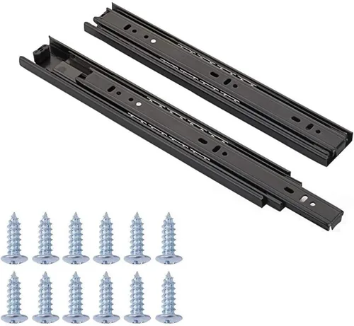 Miniatura 6 de Extensión completa menos ruido rodamiento de bolas de cajón deslizantes, 10 pulgadas, 1 par