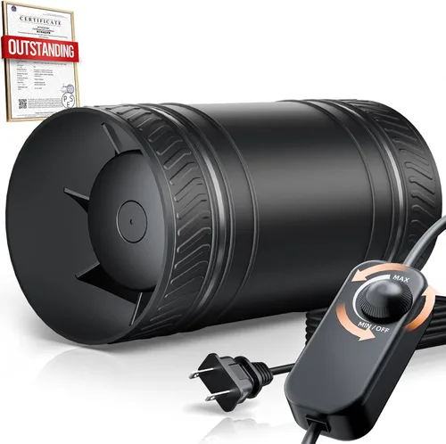 Ventilador de conducto en línea de 4 pulgadas con controlador de velocidad, ventiladores en línea mejorados, ventilador de conducto de escape de