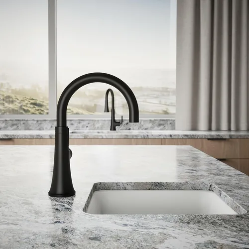 Miniatura 6 de KOHLER 23767-BL Grifo de tono de barra de cocina de un solo mango, grifo de fregadero de preparación, grifo de barra húmeda, grifo para fregadero