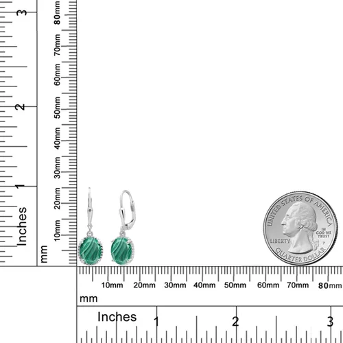 Miniatura 80 de Gem Stone King Aretes colgantes de gota para mujer, plata de ley 925, piedra natal ovalada de 0.354 x 0.276 in, joyería fina, regalos para ella