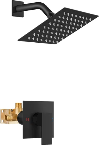 Miniatura 11 de Airuida Juego de grifo de ducha para baño, sistema de ducha de lluvia de acero inoxidable SUS304, mango único con roscas macho, válvula de Níquel
