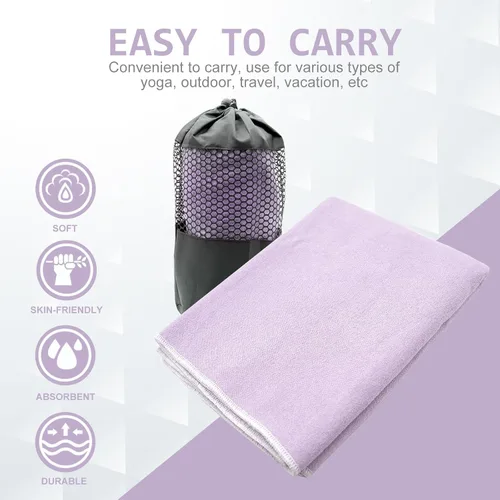 Miniatura 4 de Eunzel Toalla de yoga caliente – Toalla de microfibra antideslizante para esterilla de yoga con punto de agarre absorbente de sudor, toalla