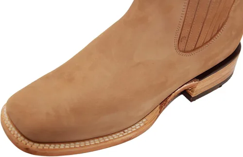 Miniatura 5 de Botas vaqueras cortas de cuero para mujer, botín occidental de tacón bajo