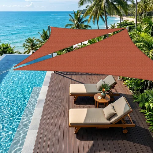 KANAGAWA Parasol marrón de 4 x 4 x 4 pies, bloqueo UV, 6.35 oz/m², KWT21, rectangular, comercial, cubierta al aire libre para patio trasero,