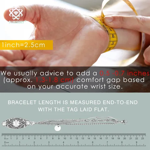 Miniatura 2 de Pulseras de alerta médica elegantes personalizadas para mujer con grabado gratis, pulsera de identificación de emergencia personalizada