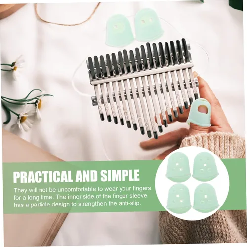 Miniatura 5 de Kalimba - Fundas para pulgares, protección para los dedos, cómodas almohadillas de silicona para sesiones de práctica prolongadas, cubiertas