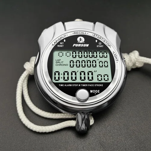 Miniatura 5 de Cronómetro, Cronómetro Digital con Cronometraje de 0.01 segundos y 0.001 segundos, Memoria de Metal para 10/100/400 Vueltas, Reloj Despertador 400