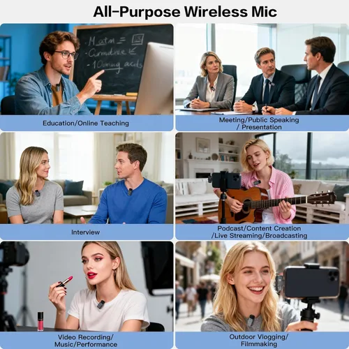 Miniatura 8 de ZealSound Micrófono TikTok, micrófono inalámbrico Lavalier para iPhone, iPad, Android (USB-C/Lightning), mini micrófono con funda de carga