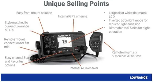 Miniatura 5 de Lowrance - Radio marítima VHF, DSC, AIS-RX, Link-9