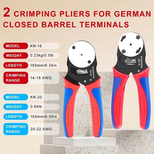 Miniatura 2 de Kit de herramienta de crimpado Knoweasy para conectores Deutsch DT: Crimpador de barril cerrado y barril abierto, herramienta de extracción