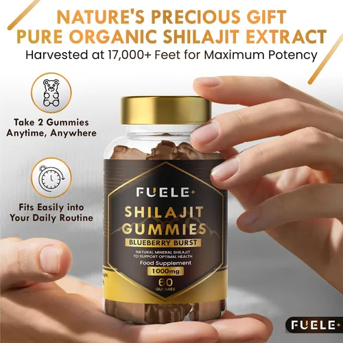 Miniatura 4 de Shilajit - Gomitas Shilajit para hombres y mujeres, Shilajit del Himalaya con más de 85 minerales, refuerzo de energía y apoyo de inmunidad, 30000