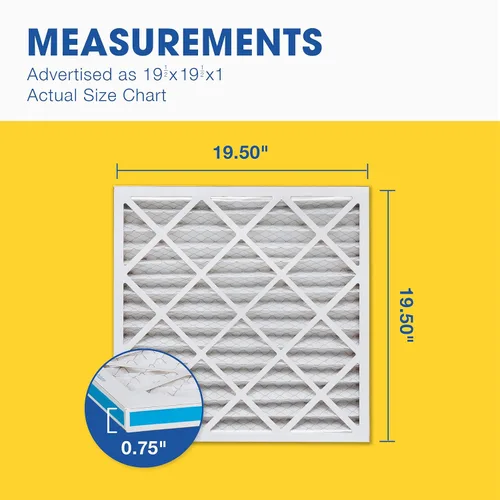 Miniatura 4 de Aerostar 19.5 x 19.5 x 1 MERV 8 – 4 unidades – Filtros plisados de alta eficiencia para HVAC, horno y aire acondicionado – Elimina el polvo, pelusa