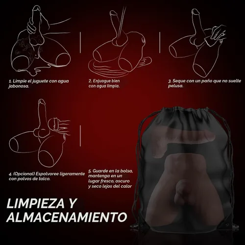 Miniatura 7 de BAQUICK Muñeca sexual masculina de 14 libras con consolador realista de empuje y vibración extraíble, diseño de conducción manos libres, canal anal