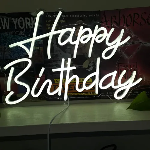 Miniatura 4 de Letrero de neón regulable y reutilizable para decoración de pared de fiesta de cumpleaños, luz LED USB para telón de fondo para decoración de fiesta