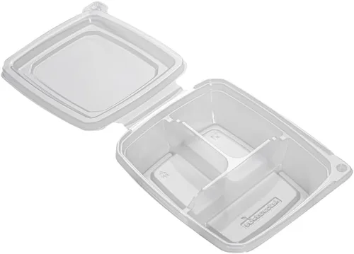 Miniatura 12 de Restaurantware Tamper Tek - Recipientes rectangulares para llevar de 11 onzas, 100 recipientes duraderos de plástico transparente congelable a