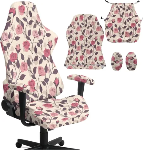 Miniatura 16 de Heart Gaming Chair Cover for Desk Chair Stretchy Armrest Covers Washable Ergonomic Office Seat Cover Dustproof Gaming Chairs Easy to Fit Home Office