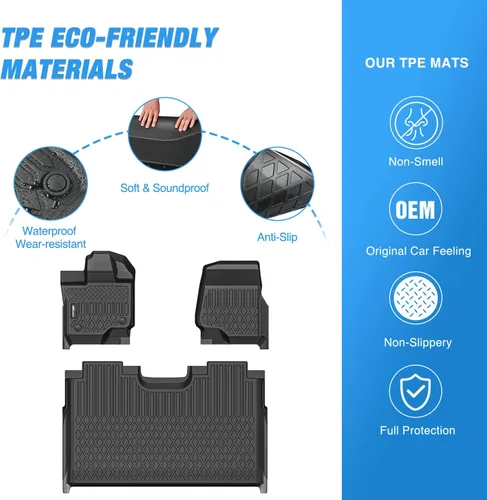 Miniatura 3 de Nilight Alfombrillas TPE para Ford F250 F350 F450 Super Duty Crew Cab 1999 2000 2001 2002 2003 2004 2005 2006 2007 ajuste personalizado para todo