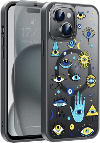 Miniatura 71 de Goodon Funda para iPhone 17 Pro con protector de pantalla de privacidad, compatible con Magsafe, a prueba de golpes, translúcida mate, bonita funda