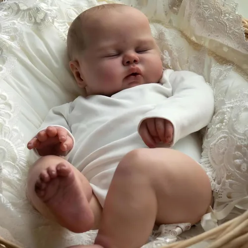 Miniatura 2 de iCradle Preciosa muñeca de bebé Reborn de 20 pulgadas, 19.7 in, de silicona suave, con ojos cerrados, muñeca recién nacida, regalo para mayores de 3