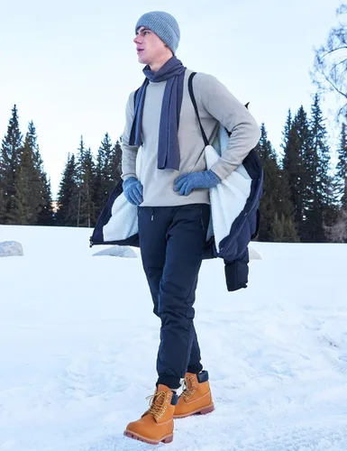 Miniatura 5 de Abrigos largos de invierno para hombre, cálidos, resistentes al agua, inflados, con capucha, cortavientos, aislados, chaquetas acolchadas Azul