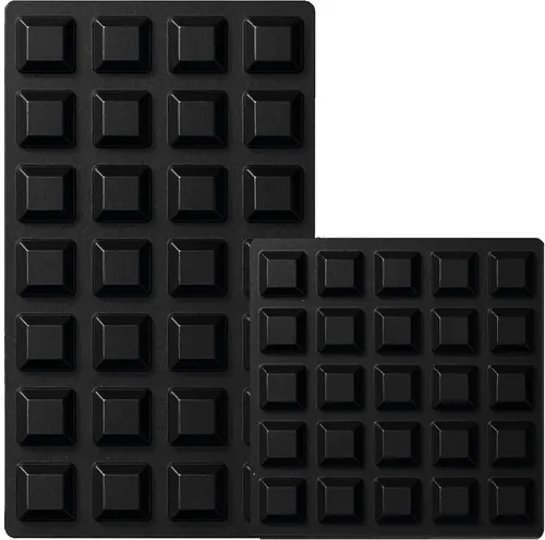 Pies de goma negras (paquete de 53) almohadillas autoadhesivas – Parachoques cuadrados altos adhesivos para electrónica, altavoces, laptop, Negro