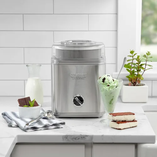 Miniatura 2 de Cuisinart Máquina para hacer helados, máquina de helado de 2 cuartos, máquina de sorbete y yogur congelado, tazón de congelador totalmente