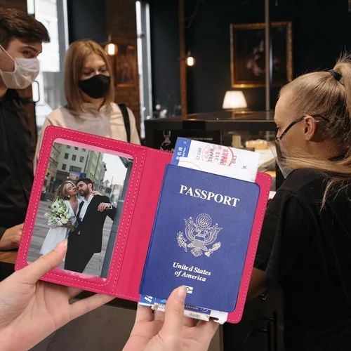 Miniatura 3 de Herain Soporte para pasaporte, funda para pasaporte, cartera para pasaporte, para mujeres y hombres, funda de pasaporte, protector de libreta