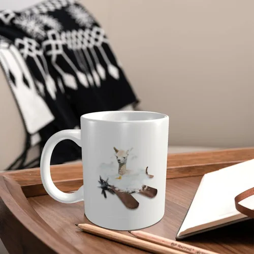 Miniatura 7 de Zomyto Taza de café de alpaca de 11 onzas, taza de té de alpaca, regalos de alpaca, diseño de alpacas, taza para amantes del café, taza divertida