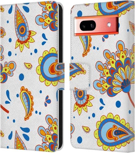 Miniatura 7 de Head Case Designs Officially Licensed Haroulita Blue Flower Cute Flower Pattern Leather Wallet Case Compatible with Google Pixel 7a