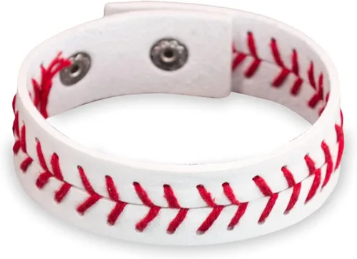 ChalkTalkSPORTS | Joyería de baloncesto y béisbol de sóftbol | Pulsera de pelota de cuero auténtico