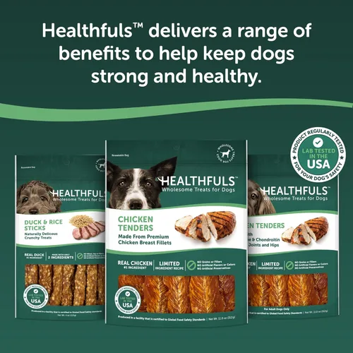 Miniatura 9 de Healthfuls Chicken Tenders - Golosinas para perros, 11 onzas