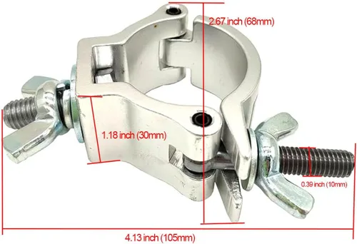 Miniatura 2 de 2 abrazaderas para luz de escenario, abrazaderas de armadura de iluminación de 1-1/2 pulgadas, aleación de aluminio resistente, 220 libras