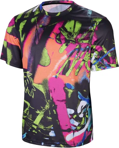 Wisdom Leaves Camiseta de ciclismo de montaña para hombre, de manga corta, para descenso, absorbe la humedad y de secado rápido