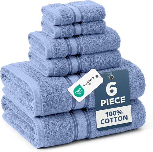 Miniatura 89 de Lane Linen Juego de 4 toallas de baño de 100 % algodón (35 x 66 pulgadas), juego de toallas de baño extragrandes de algodón sin torsión, secado Gris