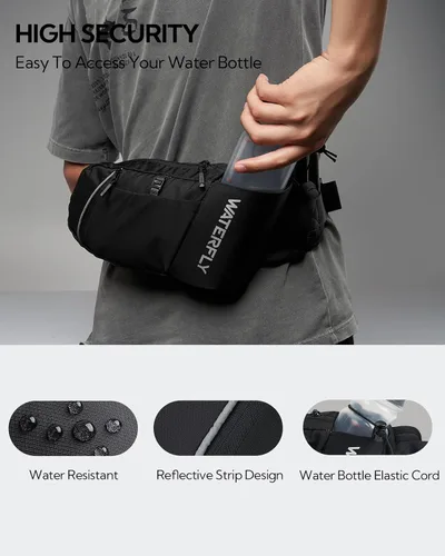 Miniatura 4 de WATERFLY Riñonera de Cintura: Mochila de Senderismo con Soporte para Botella de Agua y Correa, Riñonera para Hidratación para Hombres y Mujeres