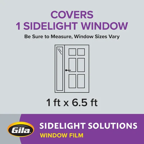 Miniatura 7 de Gila® Decoración de privacidad, azulejos esmerilados, luces laterales, entrada residencial, película para ventana, bricolaje, adherencia estática