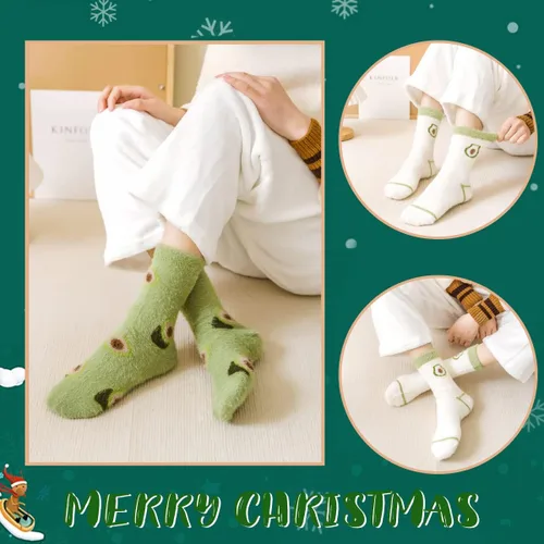 Miniatura 5 de ElifeAcc Calcetines divertidos de algodón mullido y cálido para mujer, calcetines de lana acolchados de EE. UU. 6-9