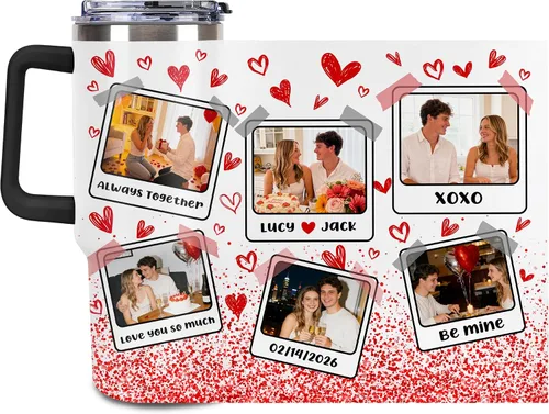 Miniatura 21 de Taza personalizada con foto y texto para hombres y mujeres, regalo para papá, mamá, familias y amigos, taza de viaje con foto e imagen