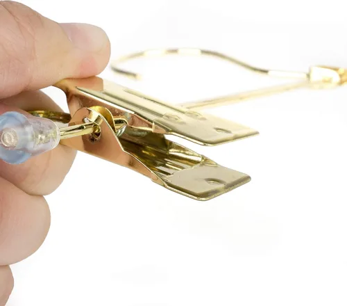 Miniatura 4 de Paquete de 30 perchas de metal dorado de 13.7 pulgadas con gancho giratorio