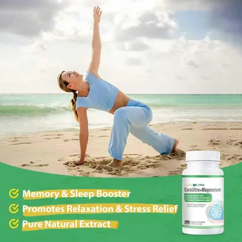 Miniatura 6 de Óxido de magnesio y glicinato extra fuerte, suplemento de magnesio de alta absorción con vitamina, cúrcuma, curaUltra para memoria, enfoque