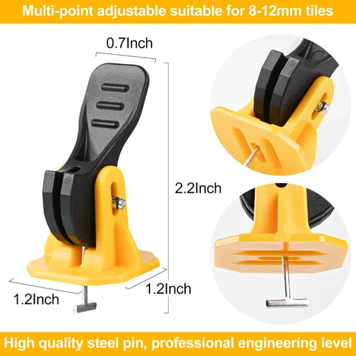 Miniatura 2 de Sistema de nivelación de baldosas Pro Tools Kit de espaciadores de azulejos, 50 compuestos de nivelación de suelo reutilizables, ajustables, se