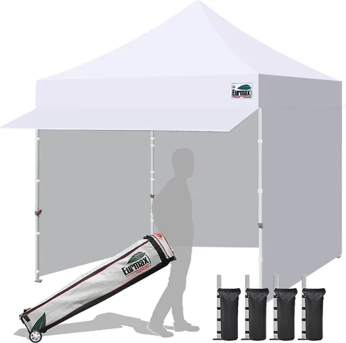 Miniatura 15 de Toldo Eurmax comercial de 3 m x 3 m, carpa para armar, toldos para fiestas en exteriores con 4 paredes laterales desmontables, con cierres, y bolsa