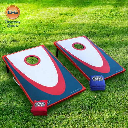Miniatura 6 de Driveway Games Backyard Edition Juego de Cornhole portátil para lanzar tamaño reglamentario 2 tablas objetivo, 8 bolsas de frijoles y bolsa