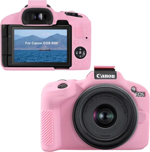 Miniatura 8 de Canboc Funda de silicona para cámara Canon EOS R50 sin espejo, R50 funda protectora de silicona suave, color negro (solo funda)
