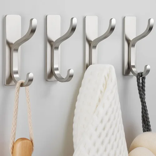 Miniatura 18 de pickpiff Ganchos de Pared Adhesivos para Abrigos - Percha de Puerta Resistente Stick-On, Gancho de Metal para Colgar Toalla, Bolso, Bata, Mochila