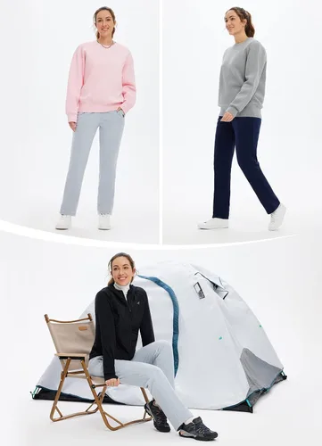 Miniatura 5 de BALEAF Pantalones de forro polar para mujer, térmicos, para invierno, ligeros, con cintura elástica, con bolsillo