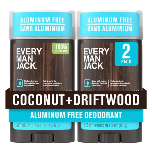 Miniatura 24 de Every Man Jack Juego variado de desodorantes para hombre, tres barras desodorantes de tamaño completo con ingredientes limpios y aromas increíbles